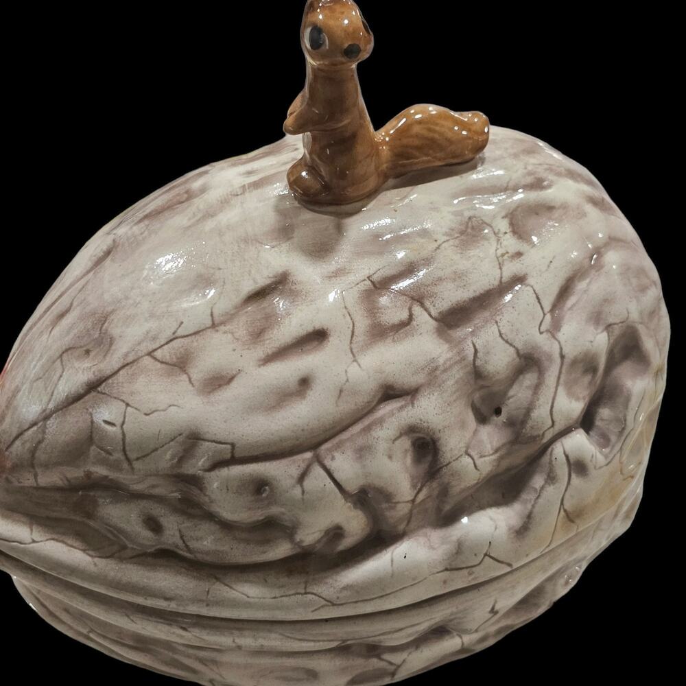 Vintage ceramic‎ Squirrel on Walnut
